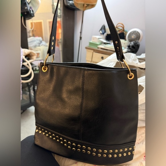 Montana West Handbags - Montana West Studded Vegan Leather Hobo Bag